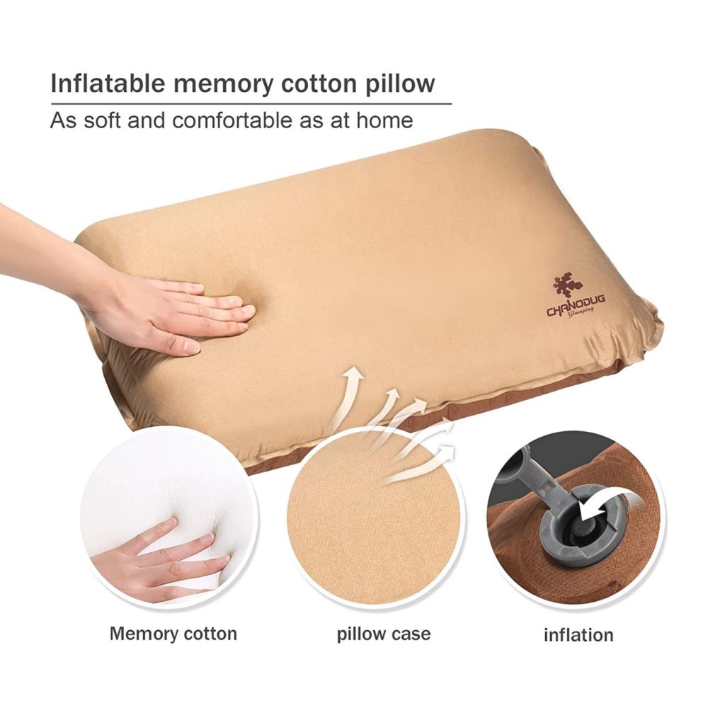 Camping Pillow – Self-Inflating with 3D Neck Support, view 3