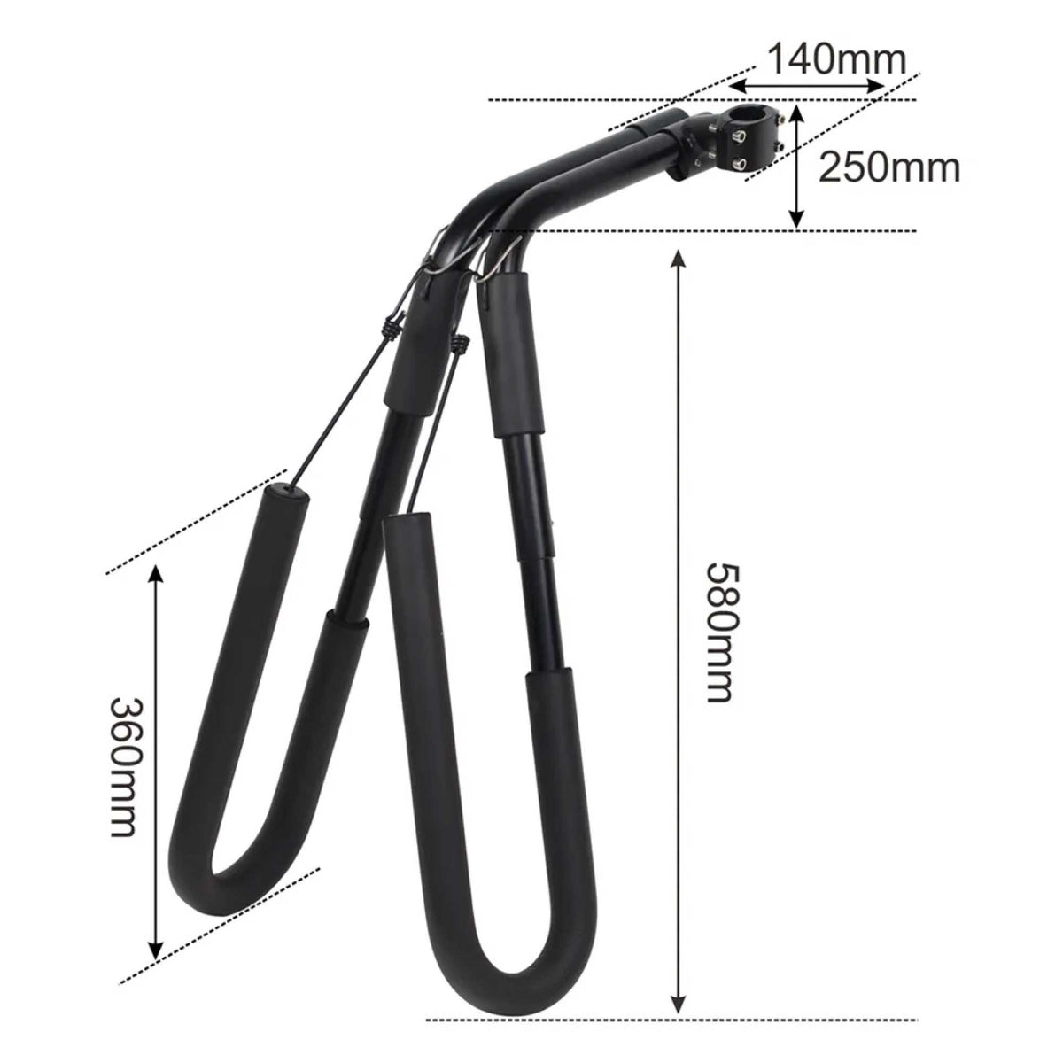 Surfboard Bike Rack for Bicycle - Black, view 3