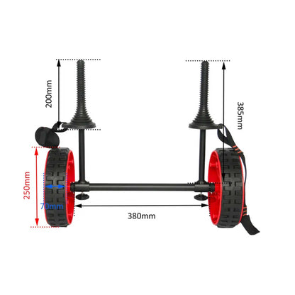 Sit-On-Top Kayak Trolley – Scupper Hole Cart, view 3