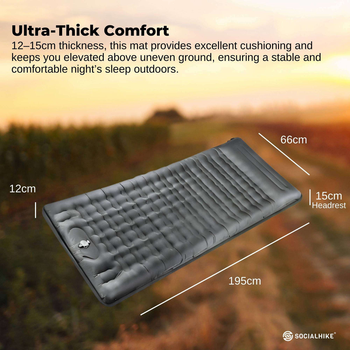 Social Hike Step-Inflating Camping Mattress 12cm