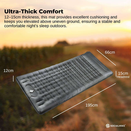 Social Hike Step-Inflating Camping Mattress 12cm