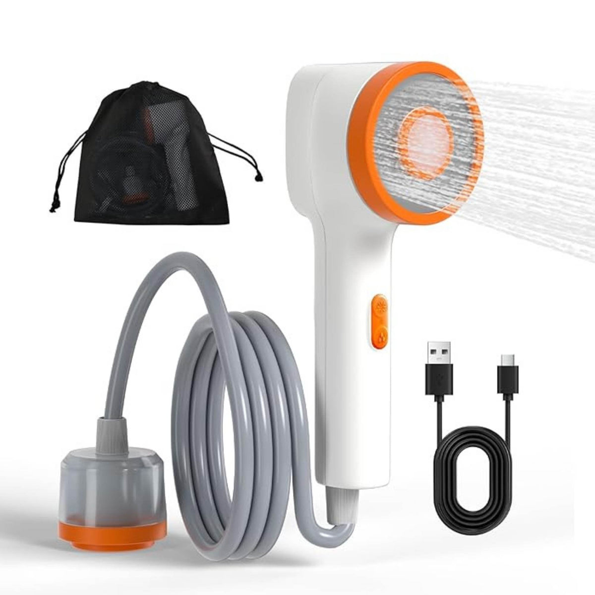 Portable Camping Shower Pump with LED Light - Social Hike