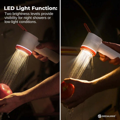Portable Camping Shower Pump with LED Light - Social Hike, view 5
