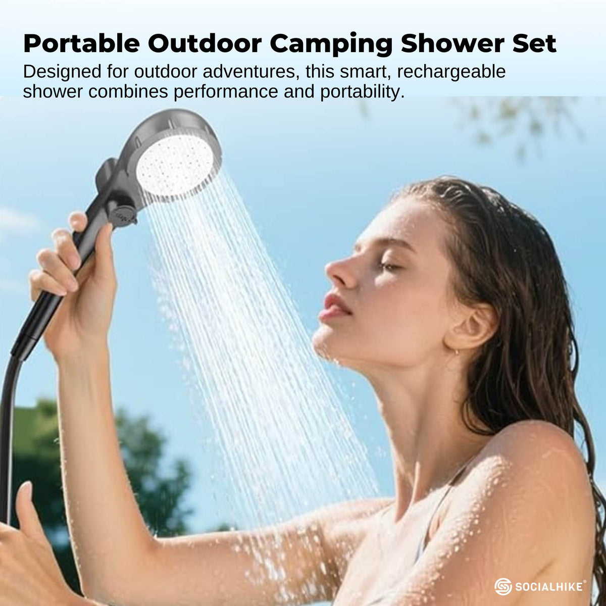 Portable Camping Shower Kit - Social Hike 6000mAh, view 2