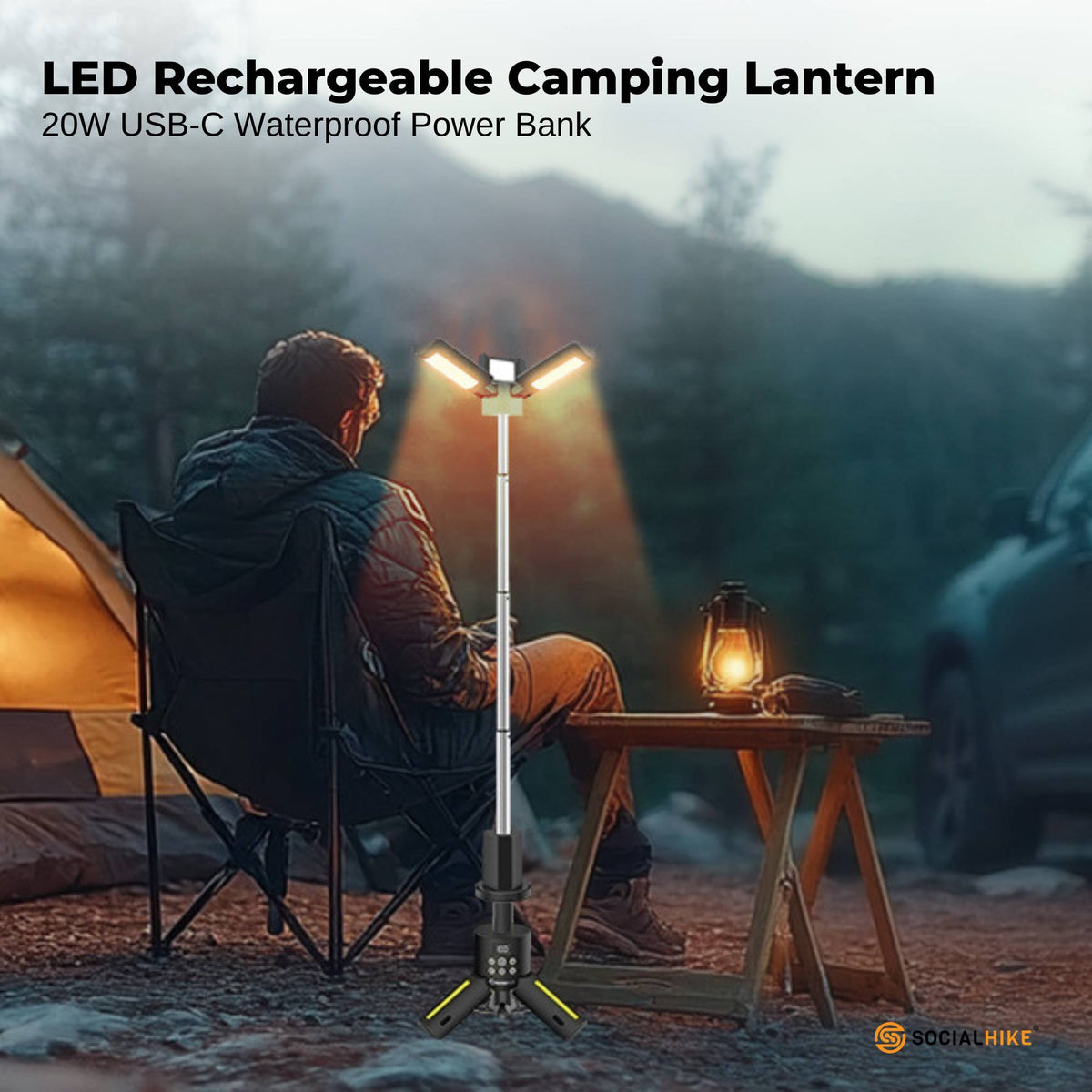 Social Hike Telescopic LED Camping Lantern, view 3