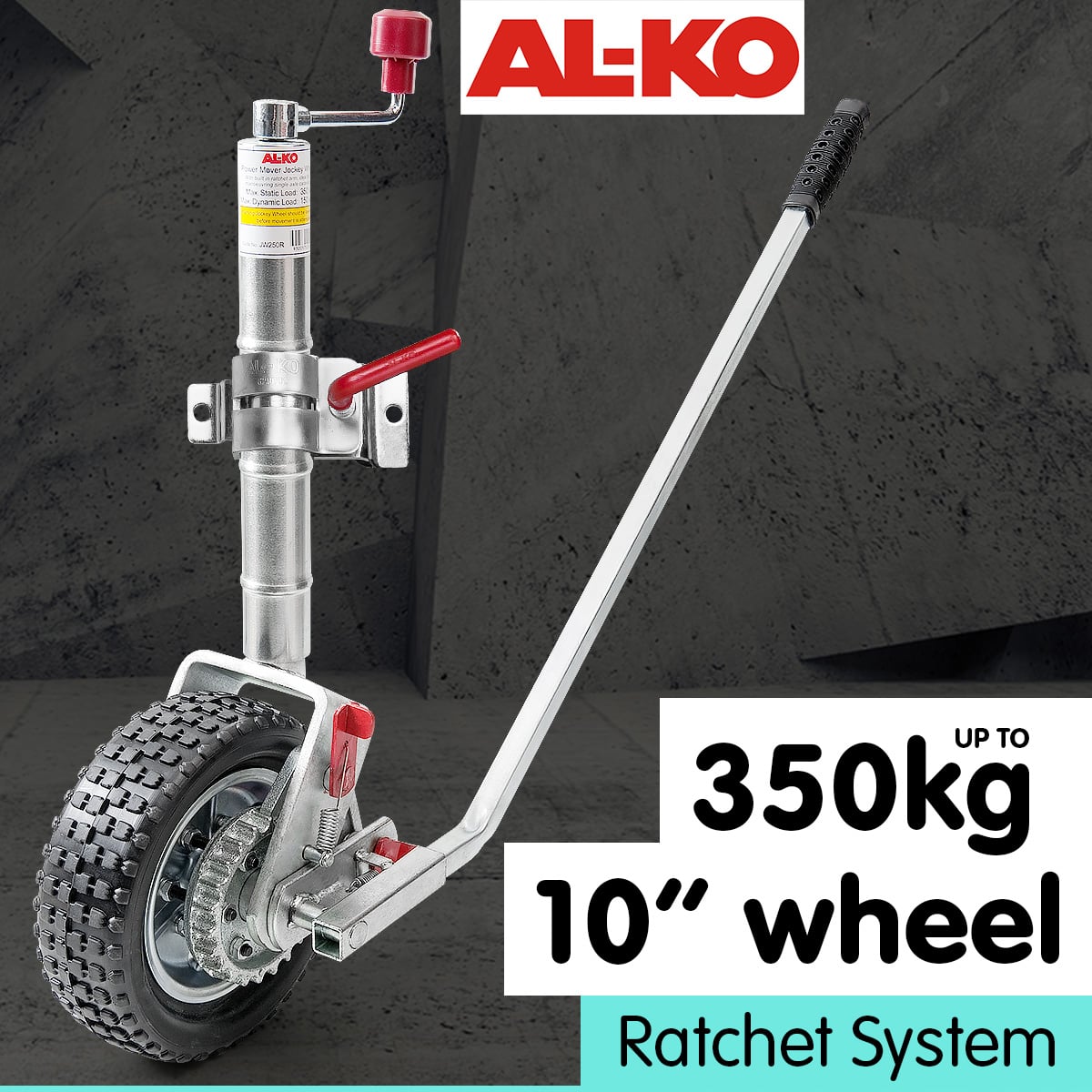 AL-KO 10in Ratchet Jockey Wheel Power Mover, view 2