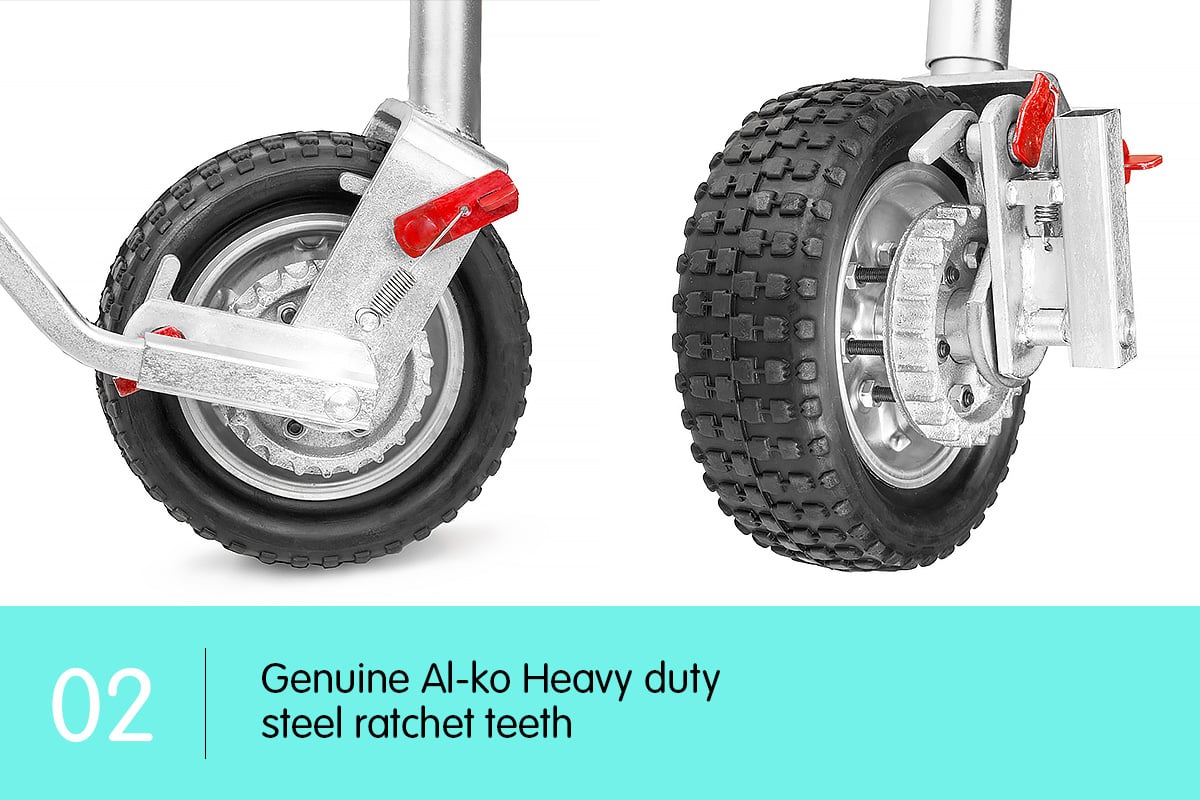 AL-KO 10in Ratchet Jockey Wheel Power Mover, view 4