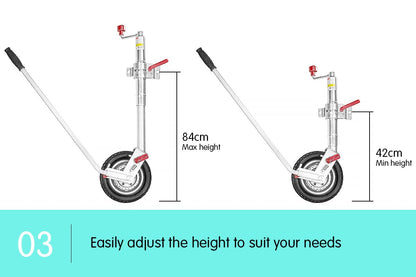 AL-KO 10in Ratchet Jockey Wheel Power Mover, view 5