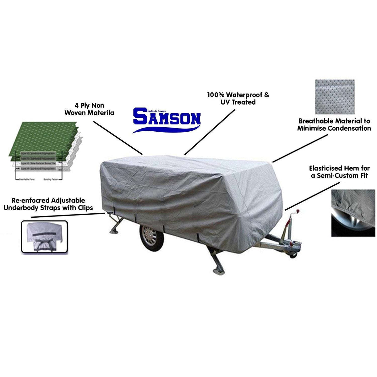 Heavy Duty Trailer Camper Cover 10-12ft, view 3