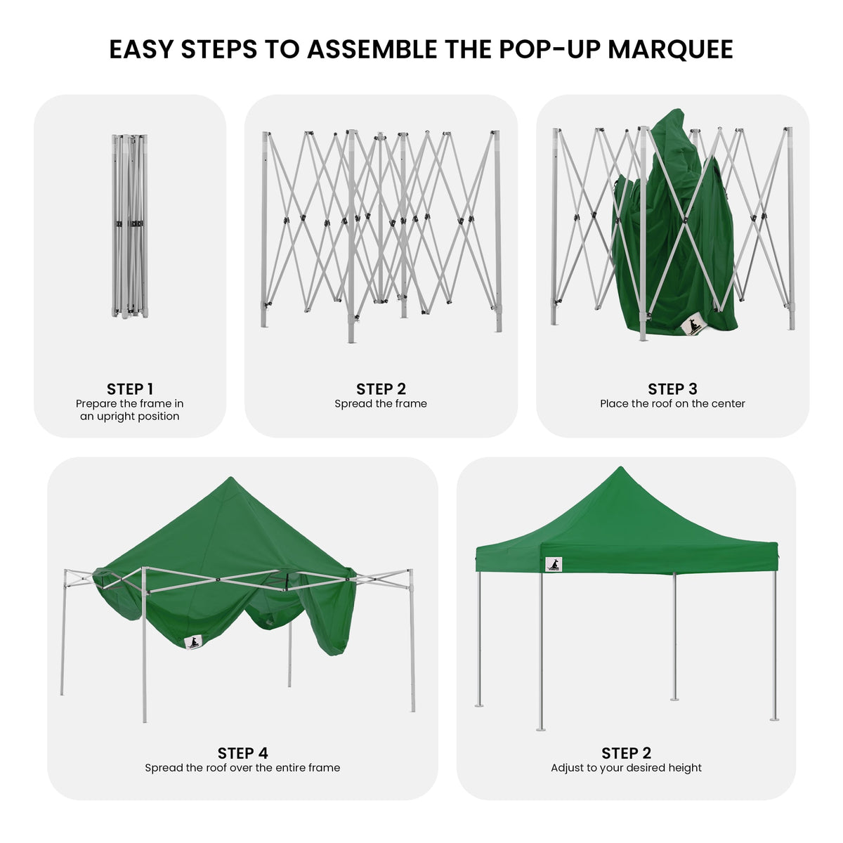 Wallaroo 3x3m Pop-Up Marquee with Walls - Green, view 8