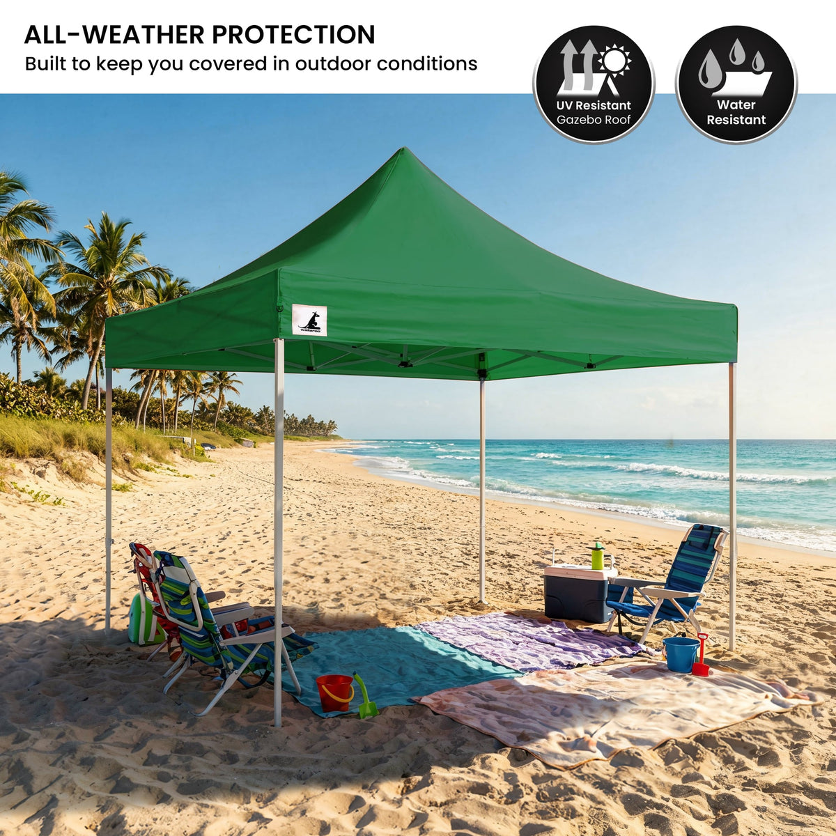 Wallaroo 3x3m Pop-Up Marquee with Walls - Green, view 9