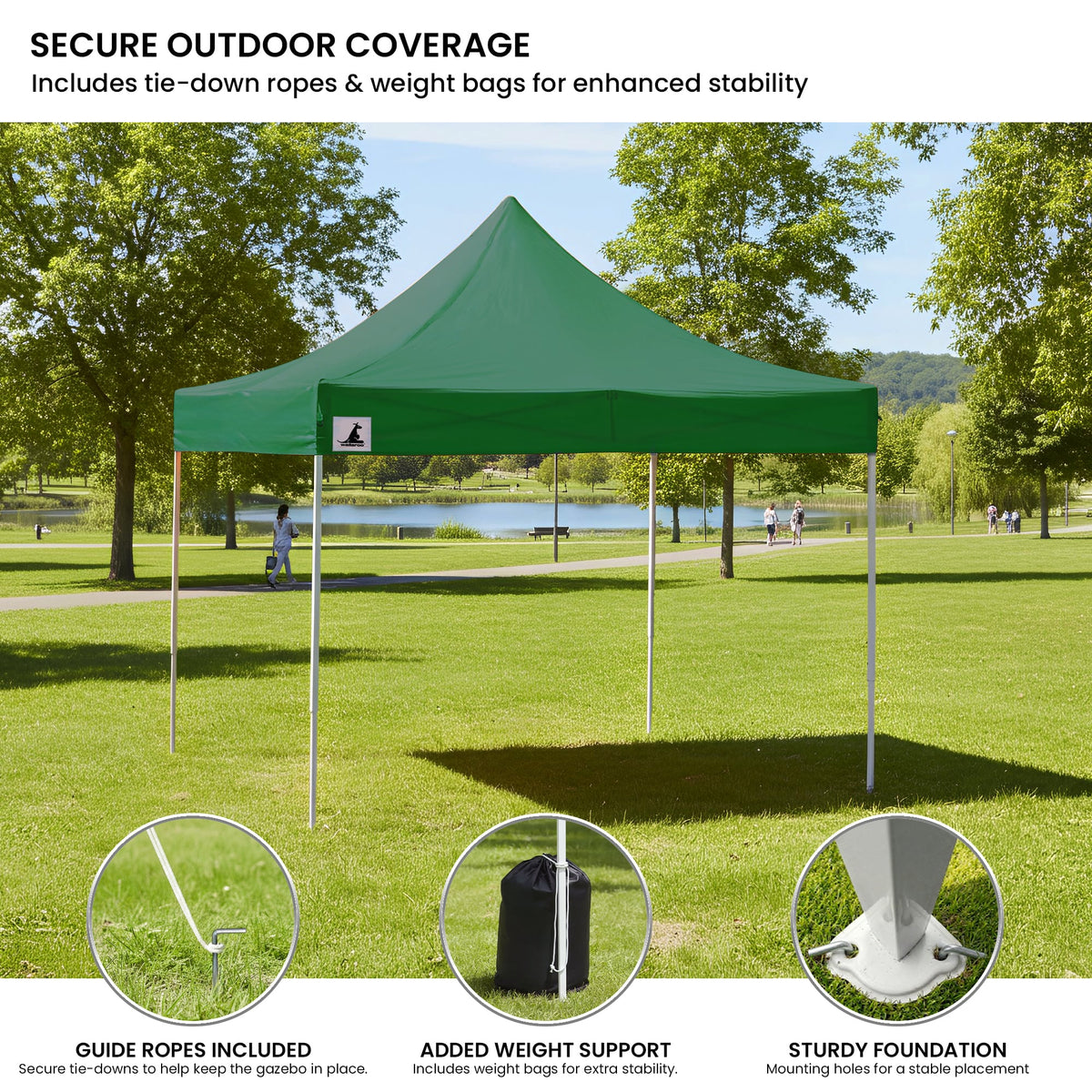 Wallaroo 3x3m Pop-Up Marquee with Walls - Green, view 10