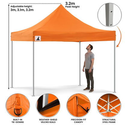 Wallaroo 3x3m Pop-Up Marquee with Walls - Orange, view 6