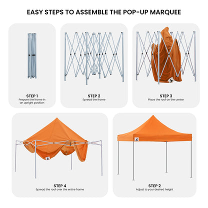 Wallaroo 3x3m Pop-Up Marquee with Walls - Orange, view 8