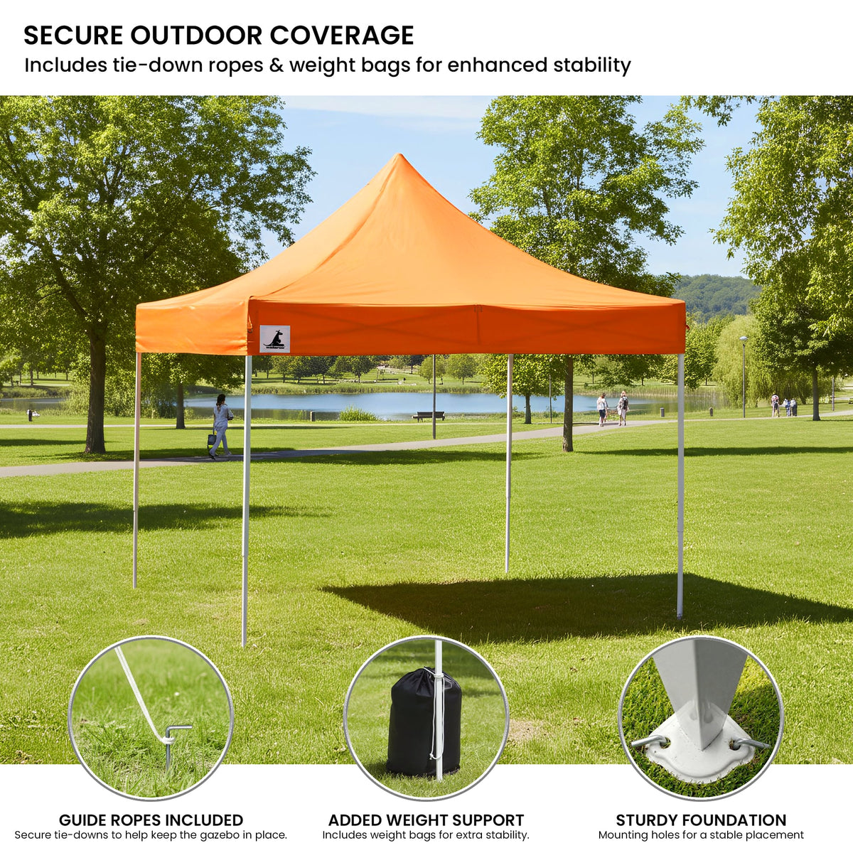Wallaroo 3x3m Pop-Up Marquee with Walls - Orange, view 10