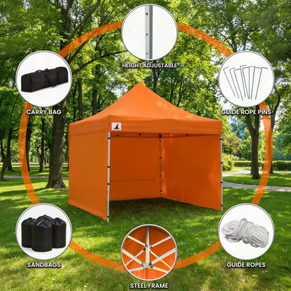 Wallaroo 3x3m Pop-Up Marquee with Walls - Orange, view 11