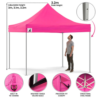 Wallaroo 3x3m Pop-Up Marquee with Walls - Pink, view 6