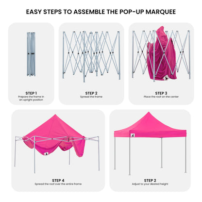 Wallaroo 3x3m Pop-Up Marquee with Walls - Pink, view 8