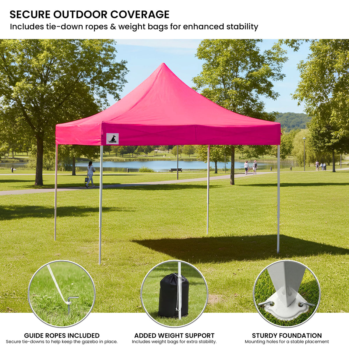 Wallaroo 3x3m Pop-Up Marquee with Walls - Pink, view 10