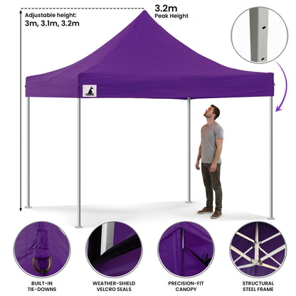 Wallaroo 3x3m Pop-Up Marquee with Walls – Purple, view 6