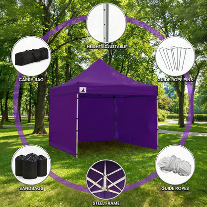 Wallaroo 3x3m Pop-Up Marquee with Walls – Purple, view 11