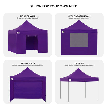 Wallaroo 3x3m Pop-Up Marquee with Walls – Purple, view 12