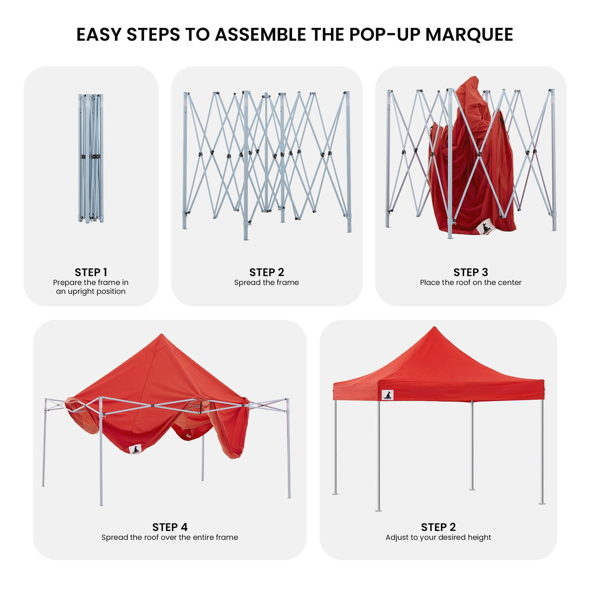Wallaroo 3x3m Pop-Up Marquee with Walls - Red, view 8