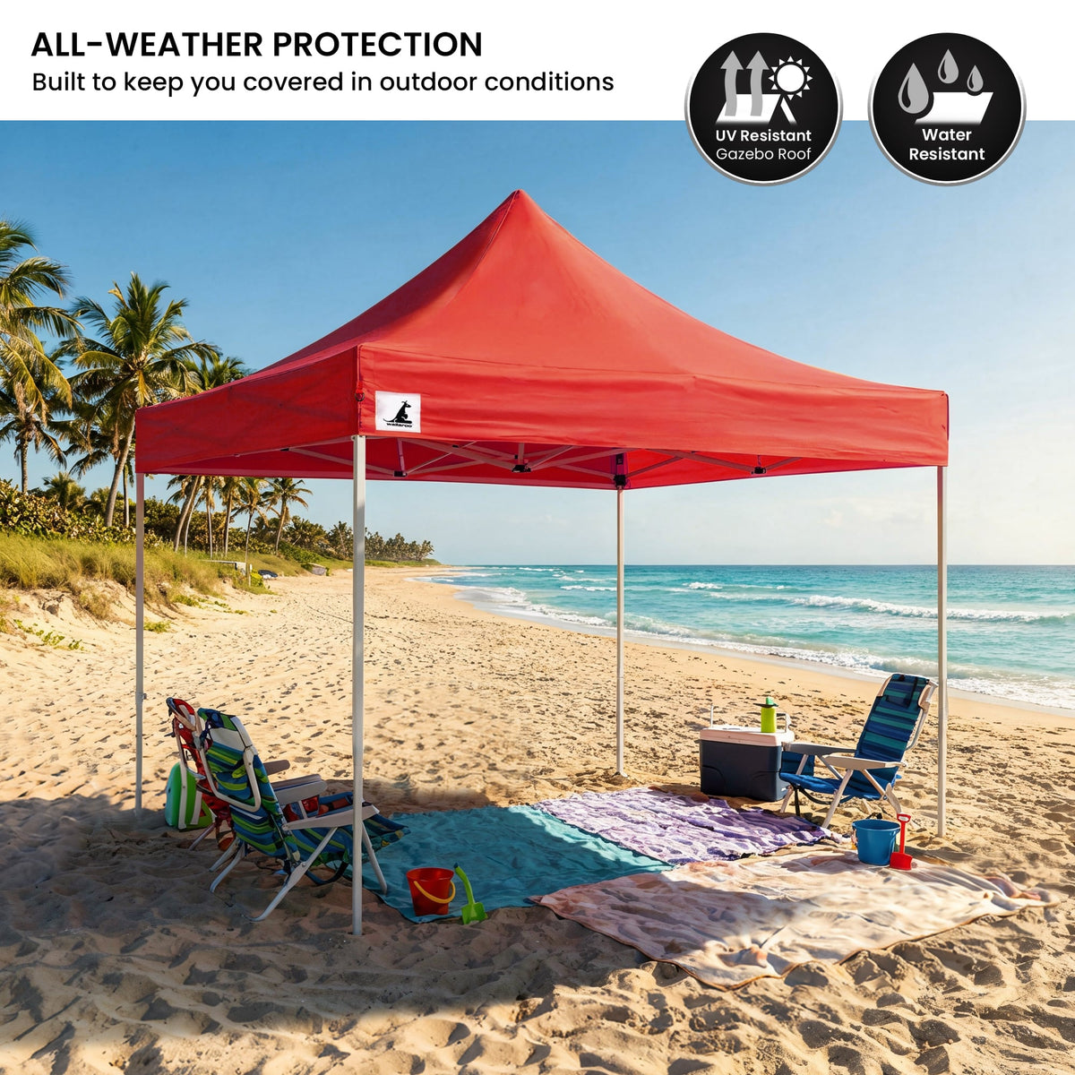 Wallaroo 3x3m Pop-Up Marquee with Walls - Red, view 9