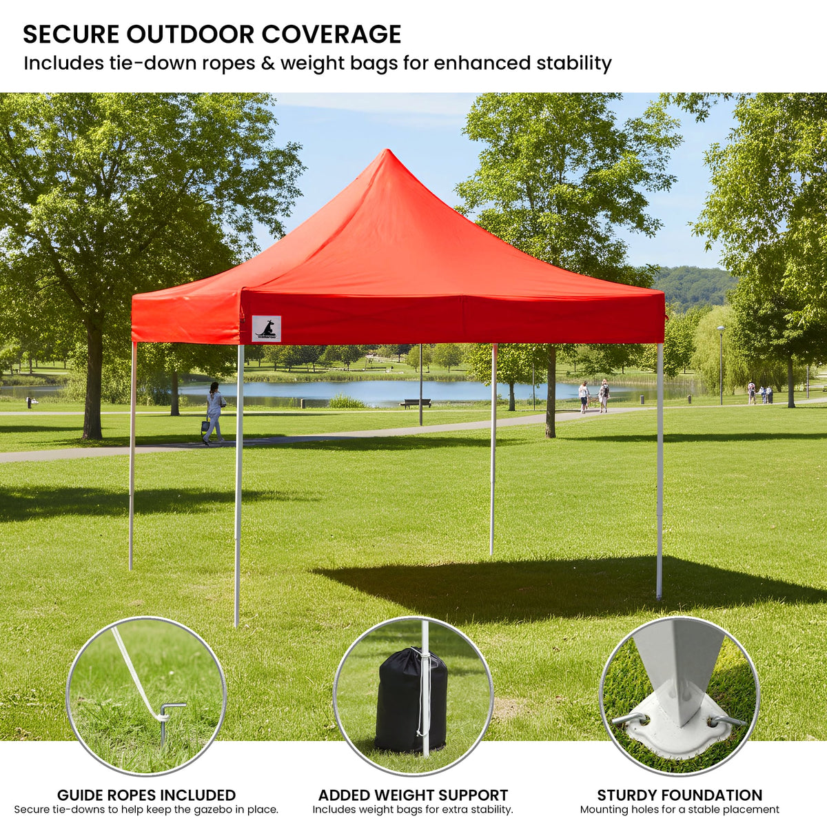 Wallaroo 3x3m Pop-Up Marquee with Walls - Red, view 10