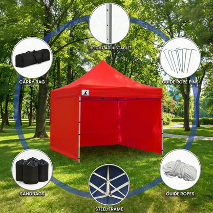 Wallaroo 3x3m Pop-Up Marquee with Walls - Red, view 11