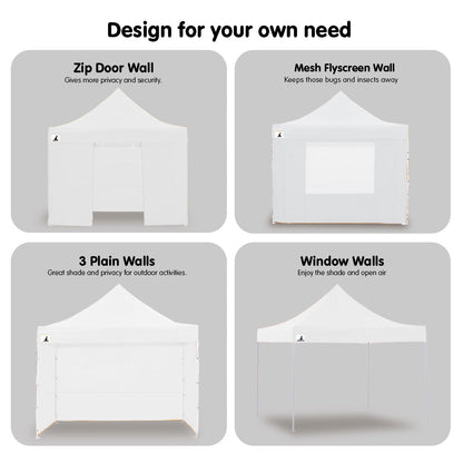 3x3m Pop-Up Marquee with Walls – Wallaroo White, view 3