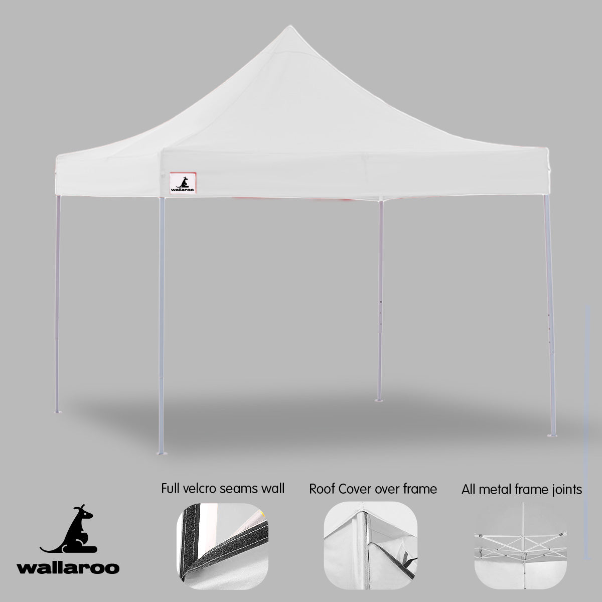 3x3m Pop-Up Marquee with Walls – Wallaroo White, view 5