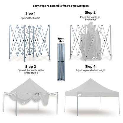3x3m Pop-Up Marquee with Walls – Wallaroo White, view 6