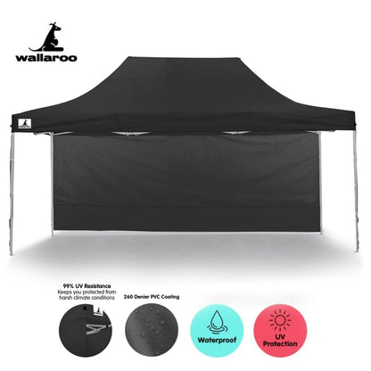 Wallaroo 3x4.5m Pop-Up Marquee with Walls - Black, view 3