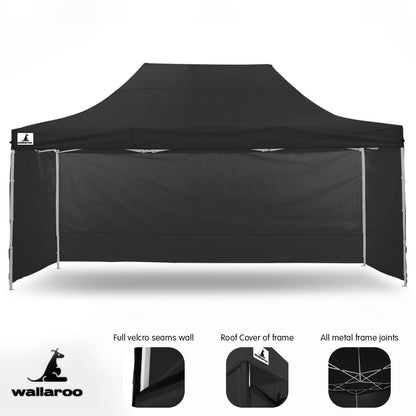 Wallaroo 3x4.5m Pop-Up Marquee with Walls - Black, view 9