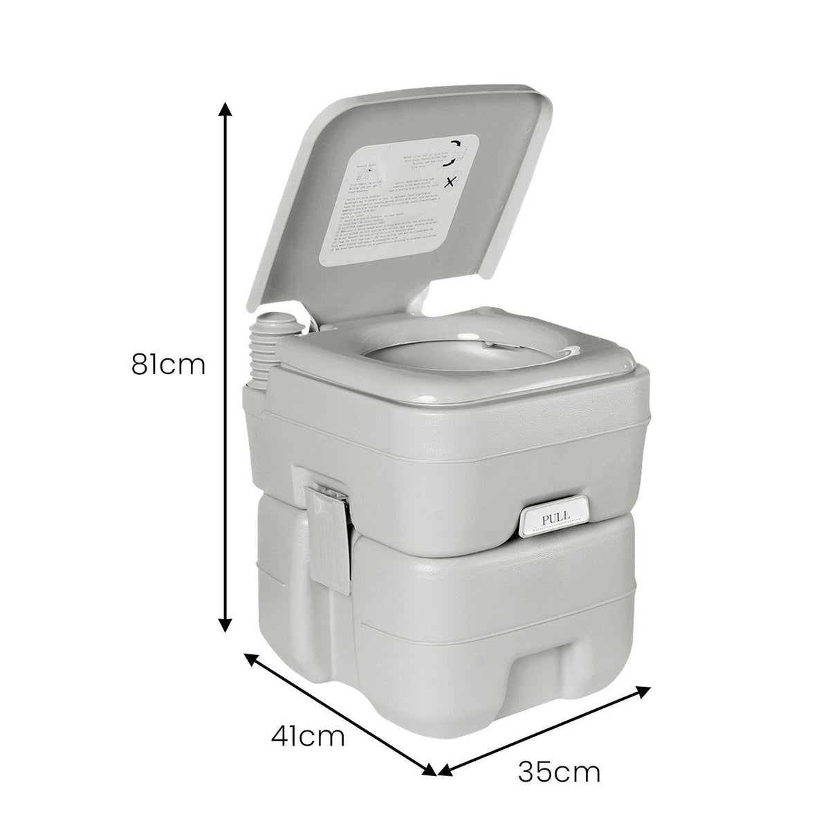20L Portable Toilet with Press Flush Pump – Wallaroo, view 2