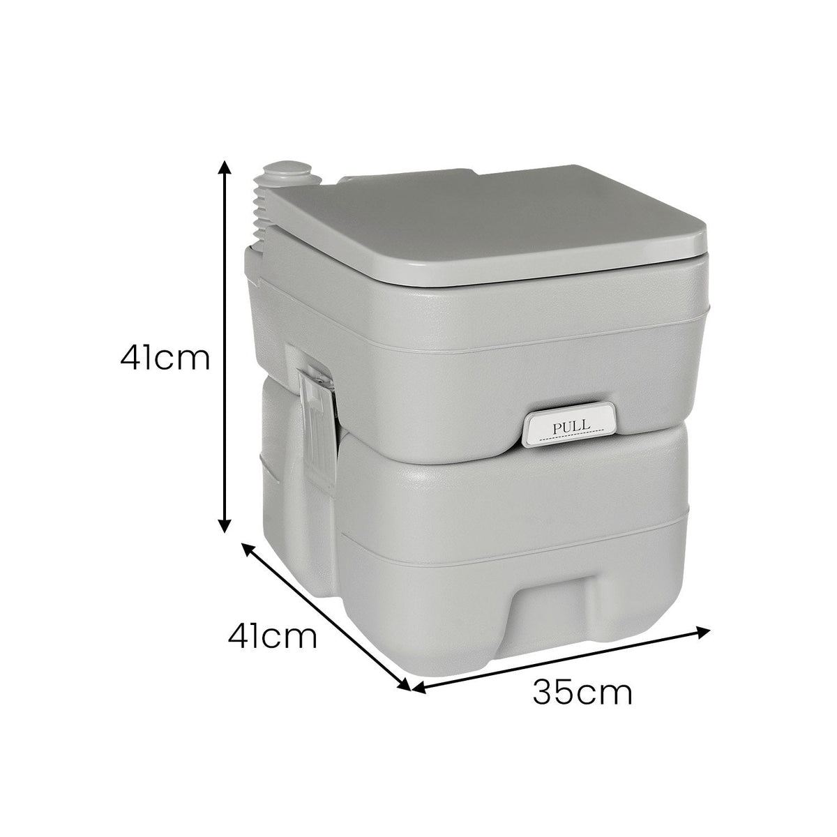 20L Portable Toilet with Press Flush Pump – Wallaroo, view 4