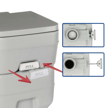 20L Portable Toilet with Press Flush Pump – Wallaroo, view 11