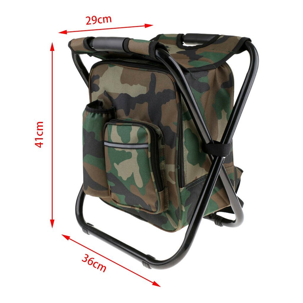 3-in-1 Folding Backpack Chair with Cooler – 150kg, view 4