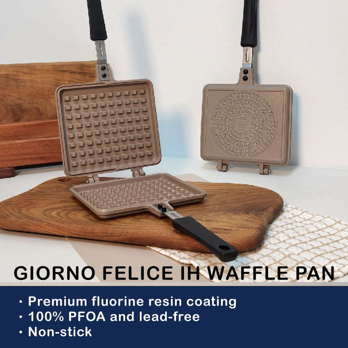 Giorno Felice Double-Sided Waffle Pan - Non-Stick, view 2