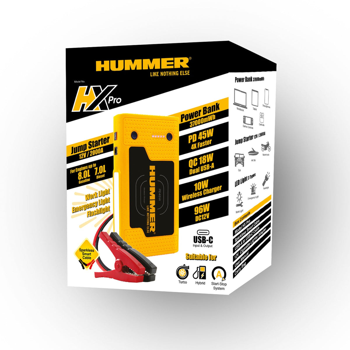 Hummer HX Pro 2000A 12V Jump Starter, view 2