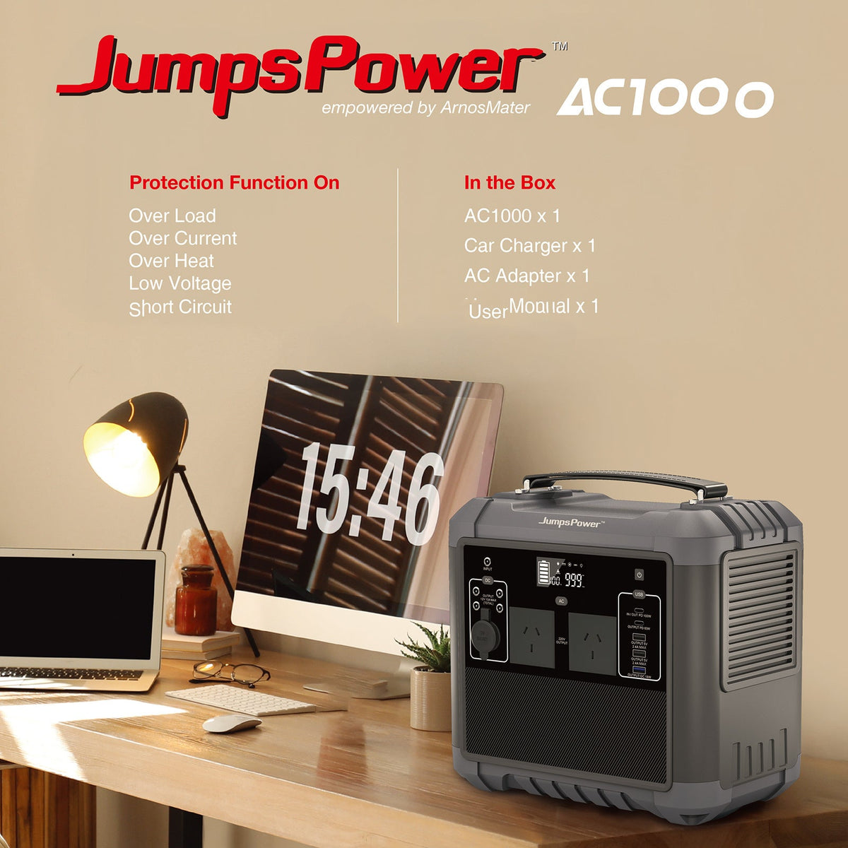 Portable Power Station 1000W 716Wh - JumpsPower AC1000, view 3