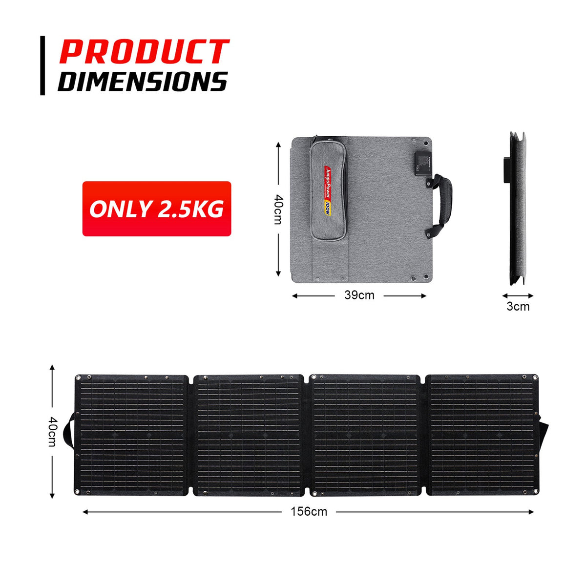 JumpsPower 100W Foldable Solar Panel, view 12