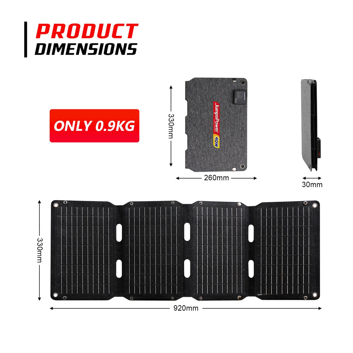 Jumpspower 40W Foldable Solar Panel Charger, view 12