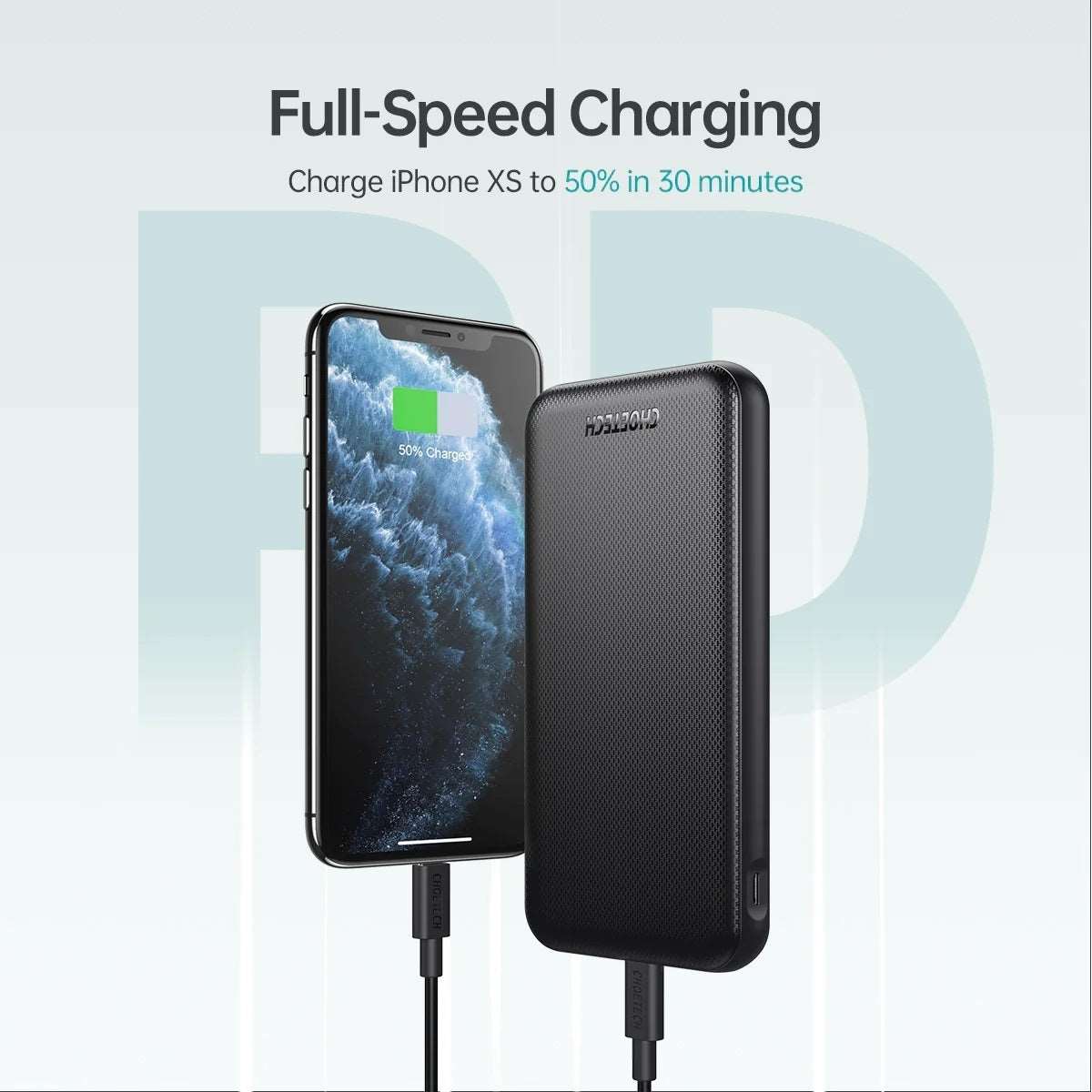 CHOETECH B627 10,000mAh PD 18W Power Bank, view 3