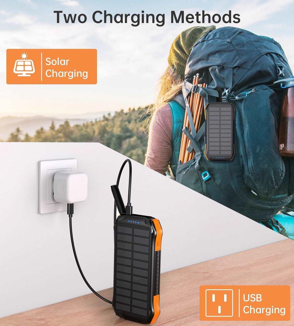 CHOETECH B658 10000mAh Solar Power Bank, view 6