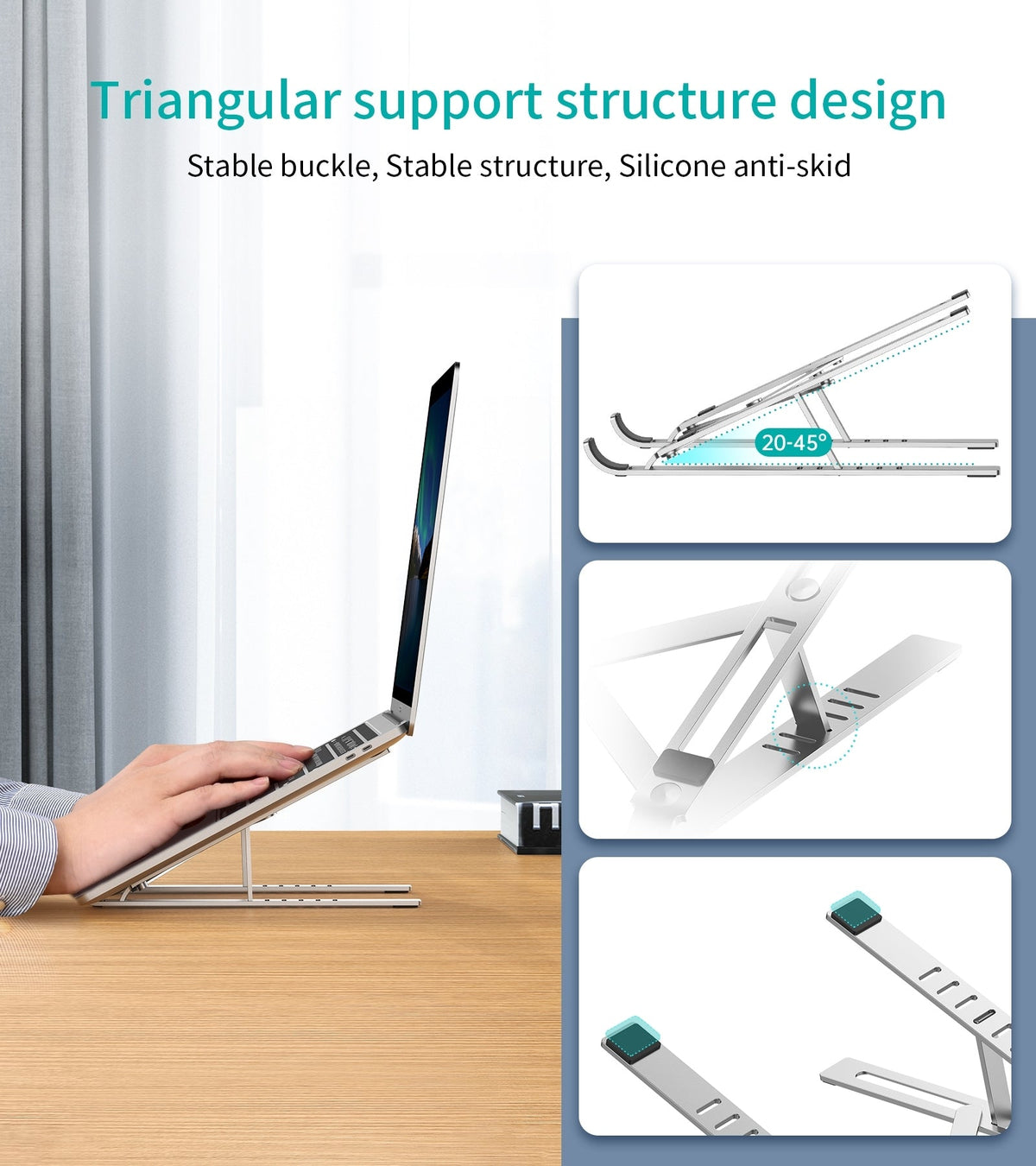 CHOETECH Foldable Aluminium Laptop Stand H045-SL, view 3