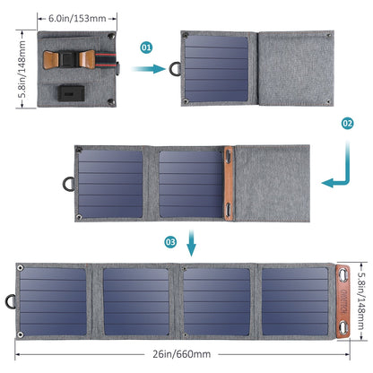 CHOETECH 14W Foldable USB Solar Charger SC004, view 3