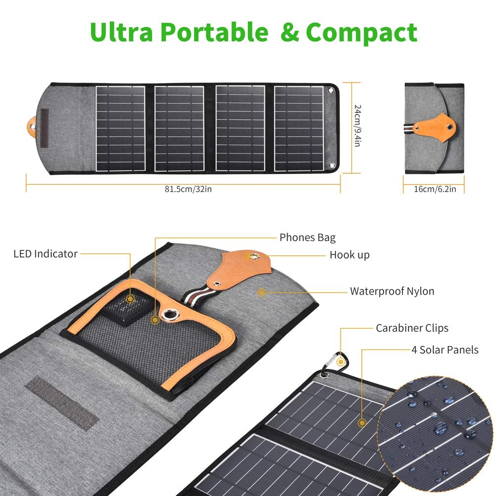 CHOETECH SC005 22W Foldable Solar Charger, view 3