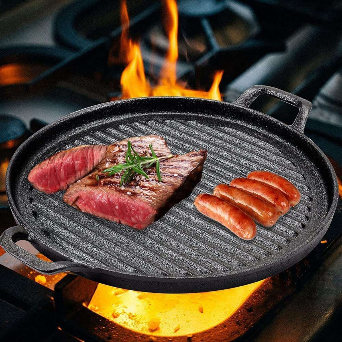 Cast Iron 30cm Round Griddle Plate - Pre-Seasoned, view 3